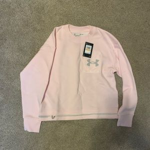 Small light pink under armor sweatshirt